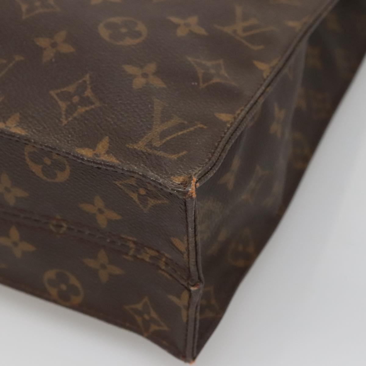 LOUIS VUITTON Monogram Sac Plat Hand Bag M51140 LV Auth 140069