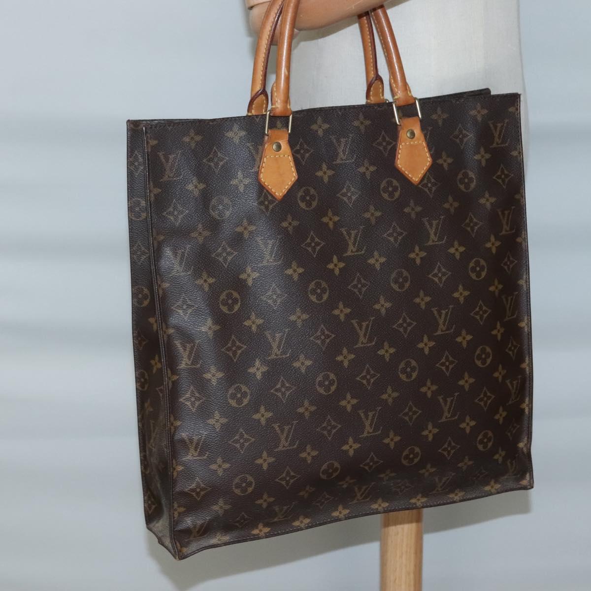 LOUIS VUITTON Monogram Sac Plat Hand Bag M51140 LV Auth 140069