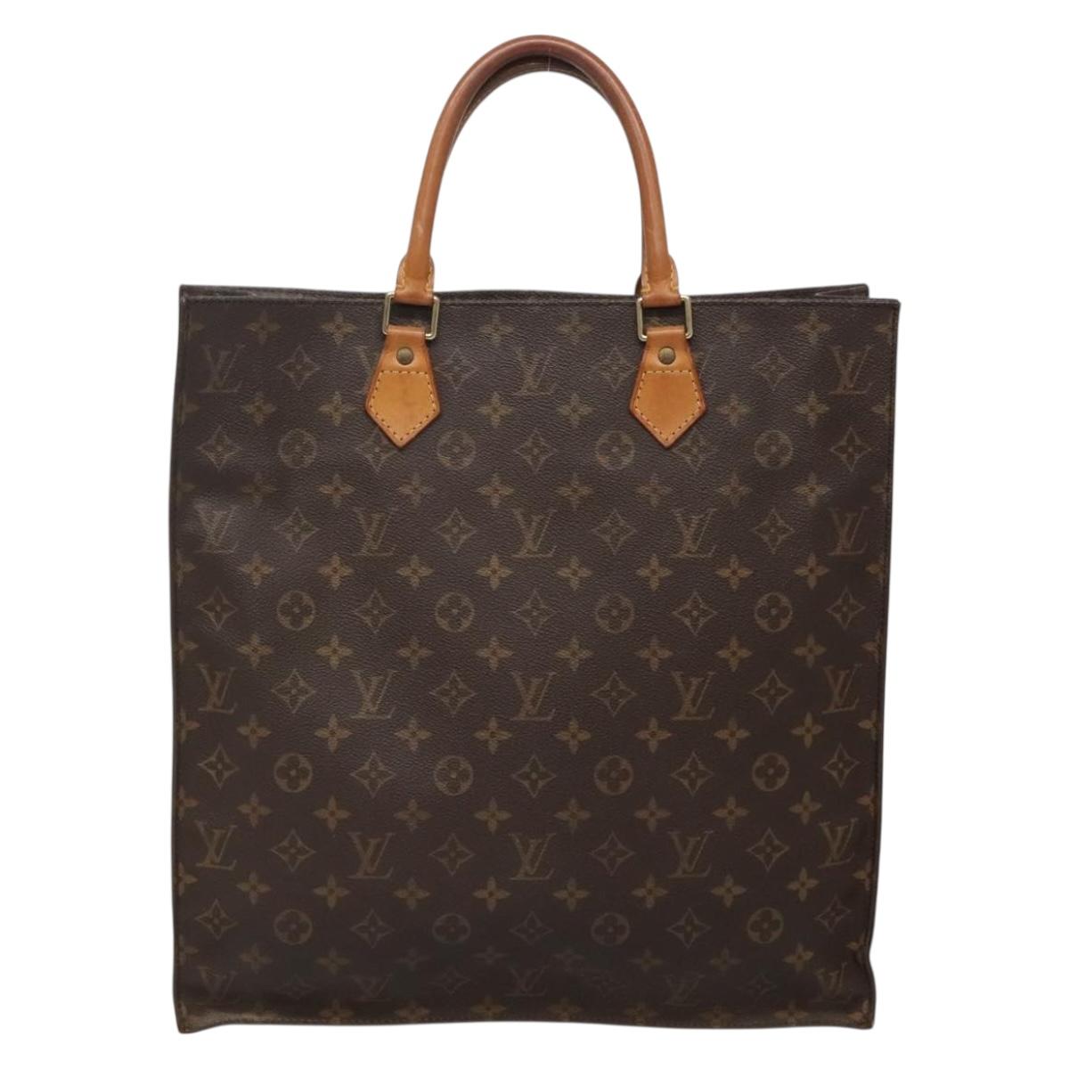 LOUIS VUITTON Monogram Sac Plat Hand Bag M51140 LV Auth 140069