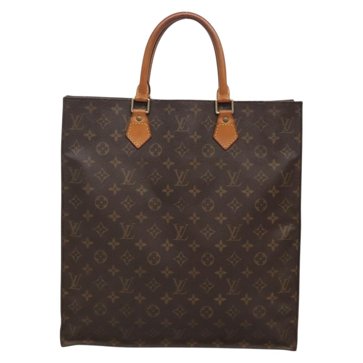 LOUIS VUITTON Monogram Sac Plat Hand Bag M51140 LV Auth 140069