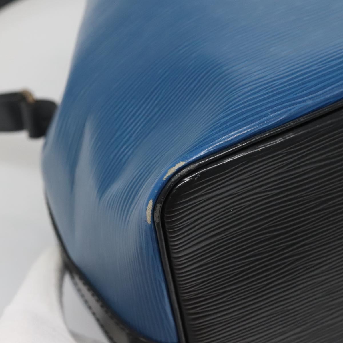 LOUIS VUITTON Epi Petit Noe Shoulder Bag Bicolor Black Blue M44152 Auth 140073