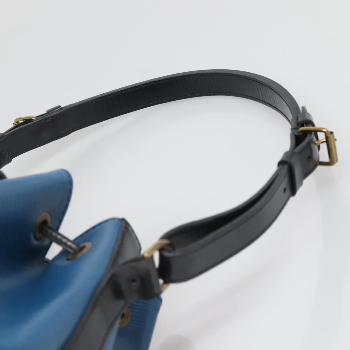 LOUIS VUITTON Epi Petit Noe Shoulder Bag Bicolor Black Blue M44152 Auth 140073