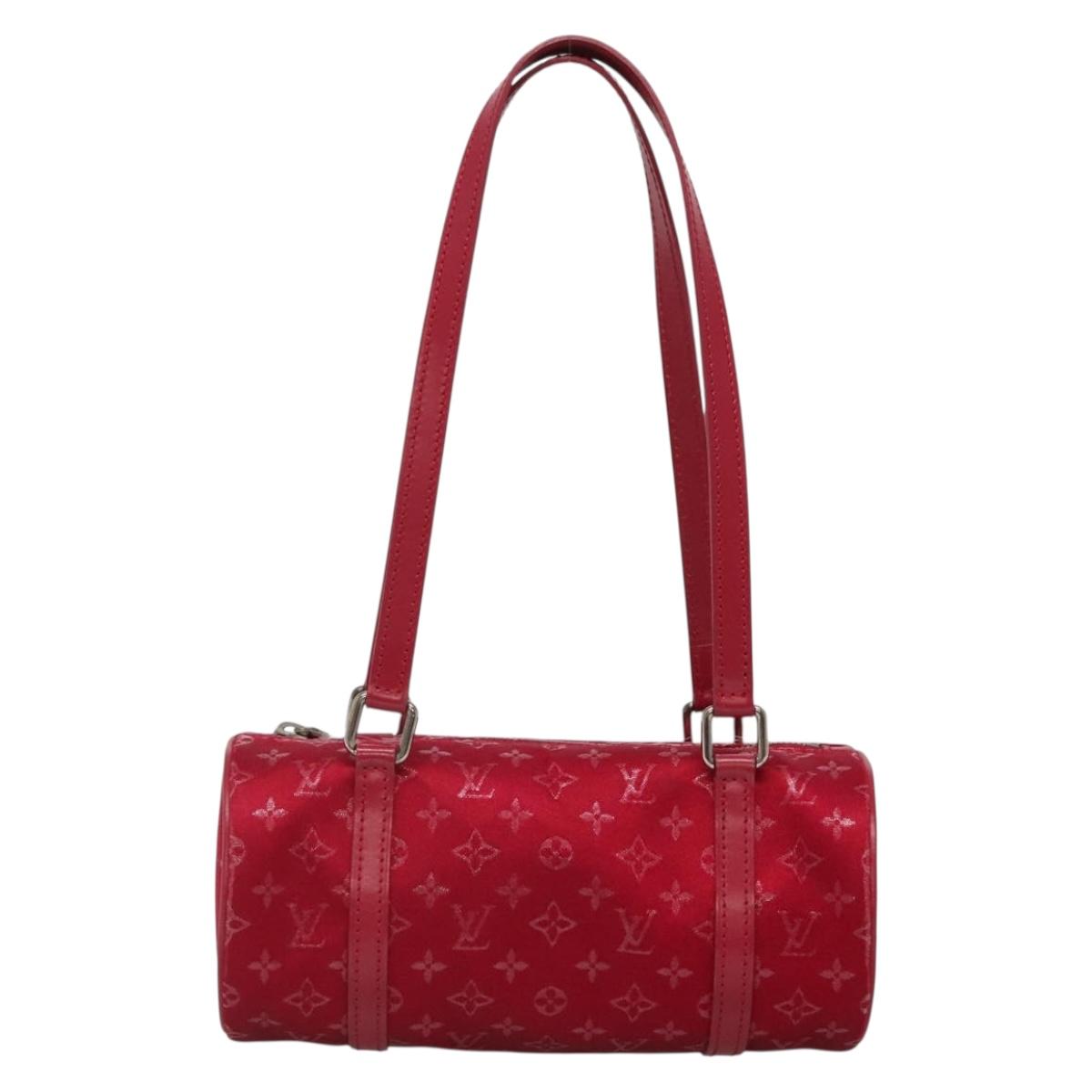 LOUIS VUITTON Monogram Satin Little Papillon Hand Bag Pink M92353 LV Auth 140082