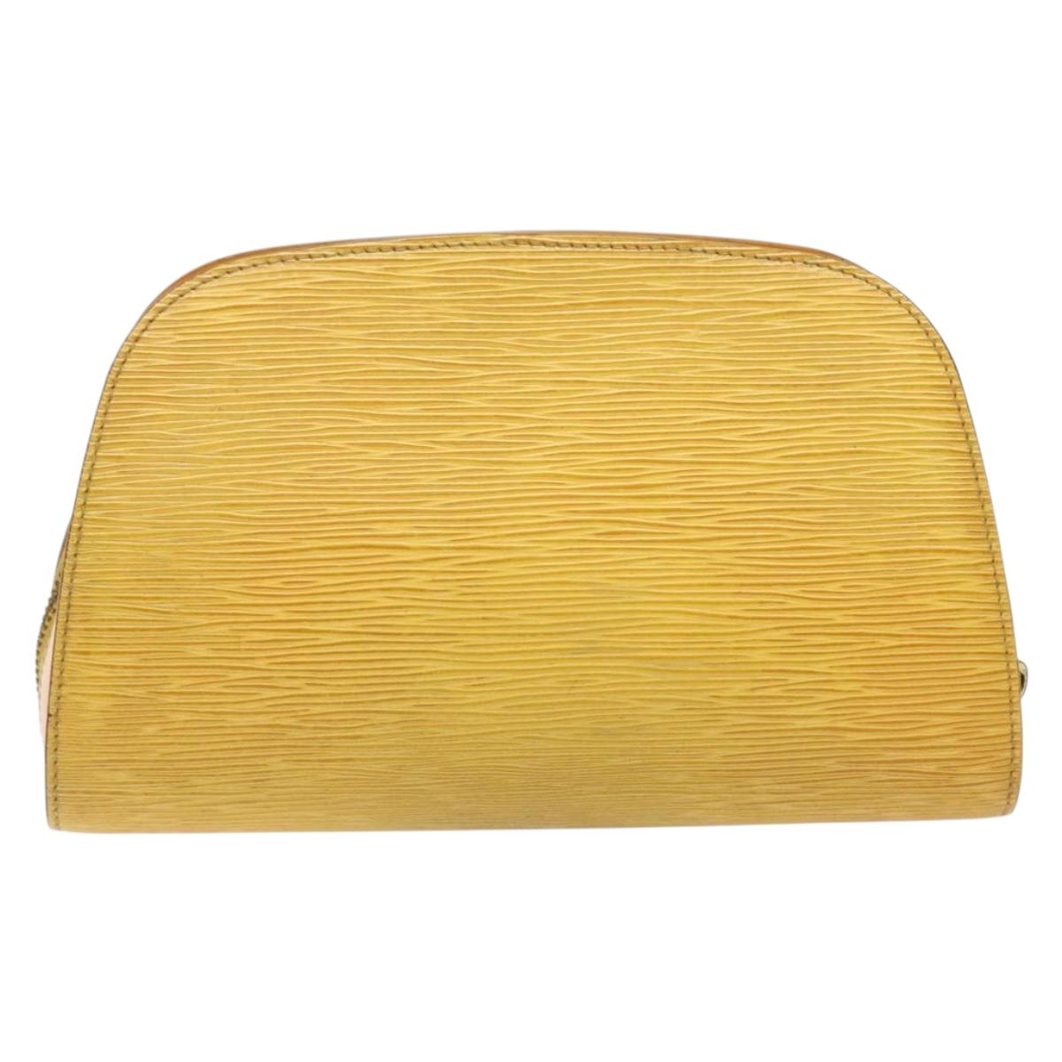 LOUIS VUITTON Epi Dauphine GM Pouch Yellow LV Auth 140087