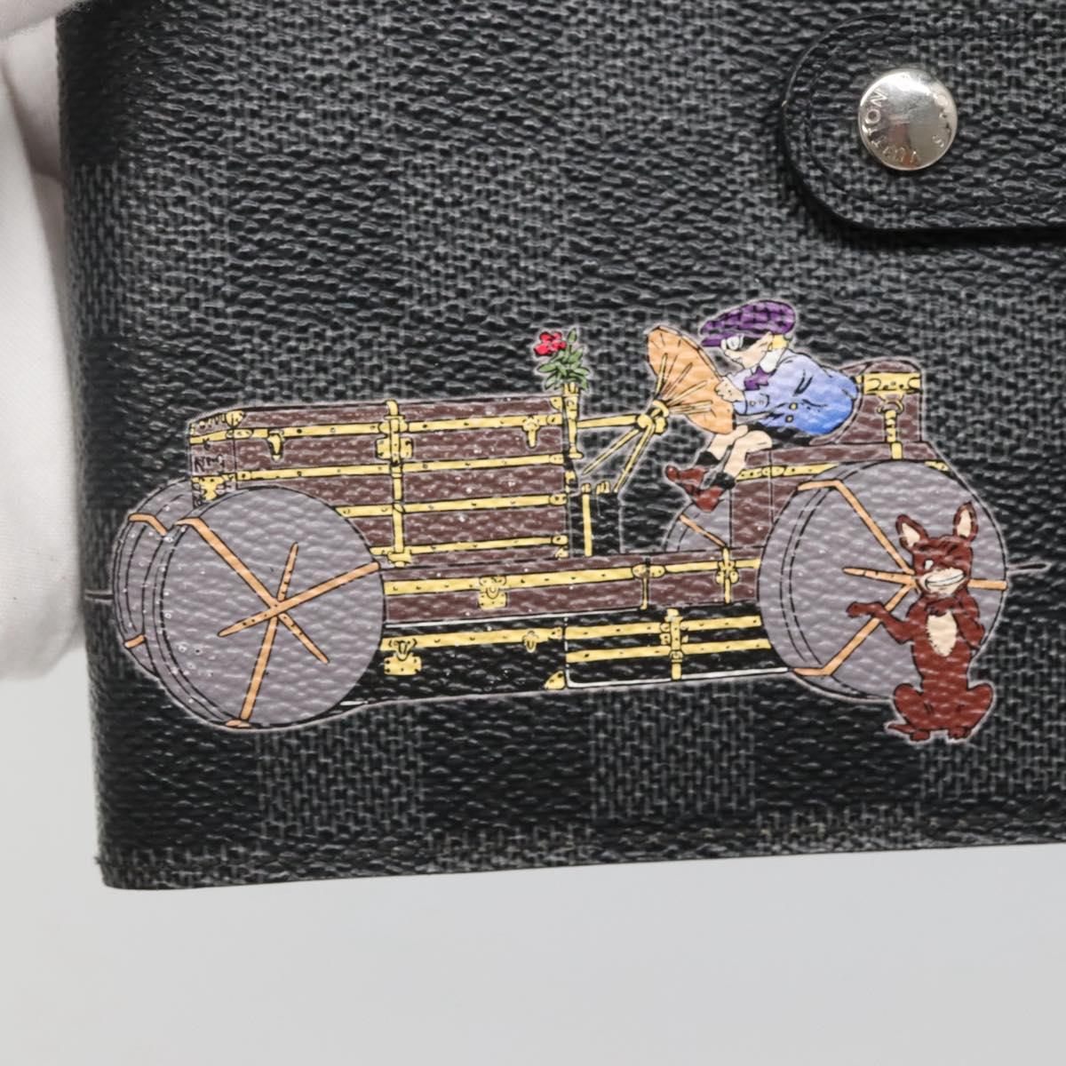 LOUIS VUITTON Damier Graphite Agenda PM Day Planner Cover R21130 LV Auth 140089