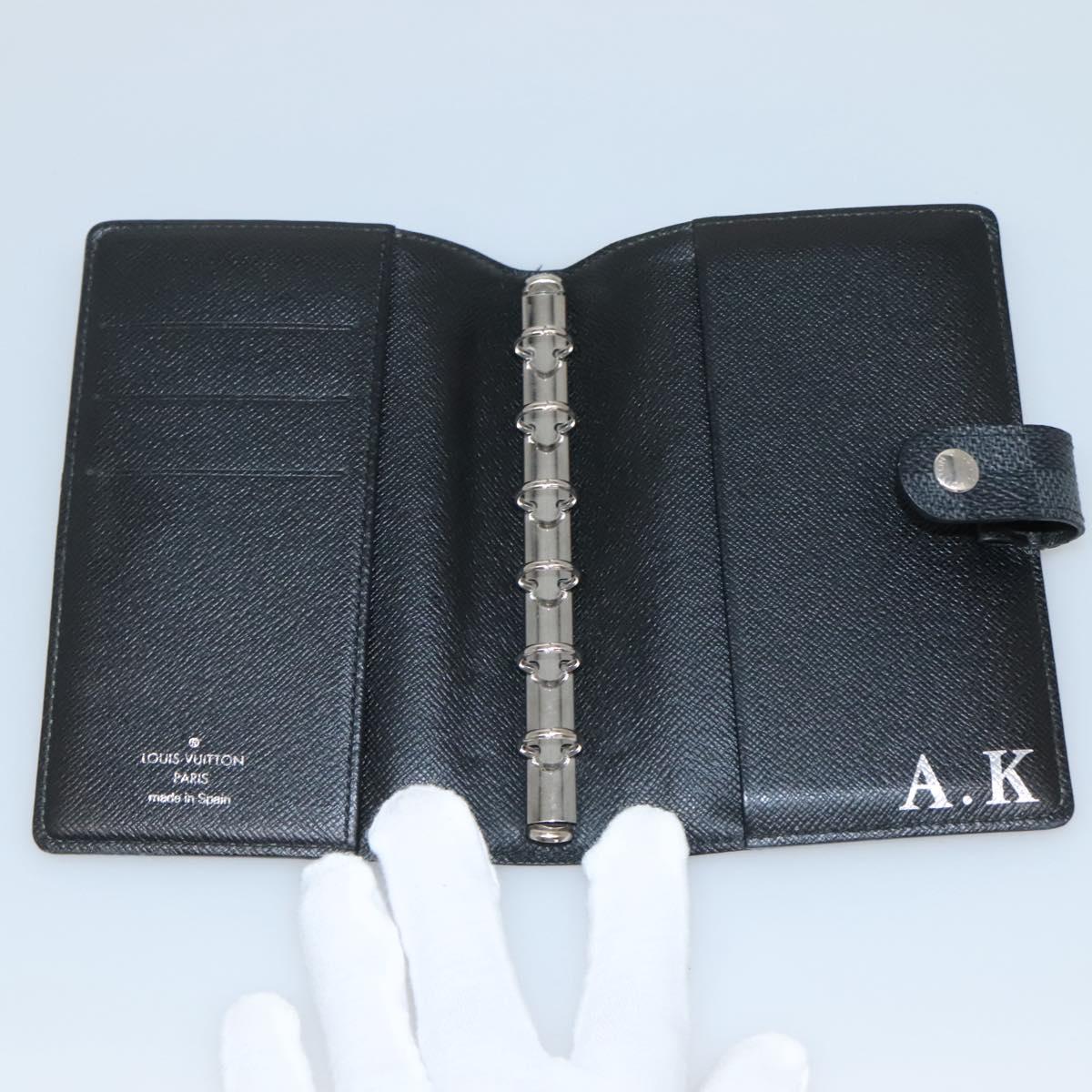 LOUIS VUITTON Damier Graphite Agenda PM Day Planner Cover R21130 LV Auth 140089