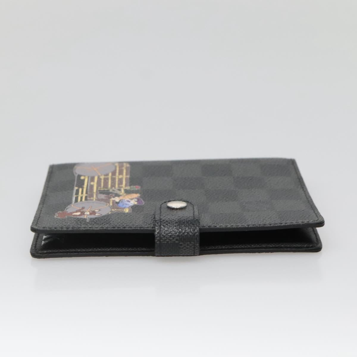 LOUIS VUITTON Damier Graphite Agenda PM Day Planner Cover R21130 LV Auth 140089