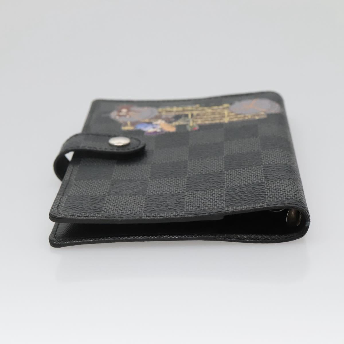 LOUIS VUITTON Damier Graphite Agenda PM Day Planner Cover R21130 LV Auth 140089