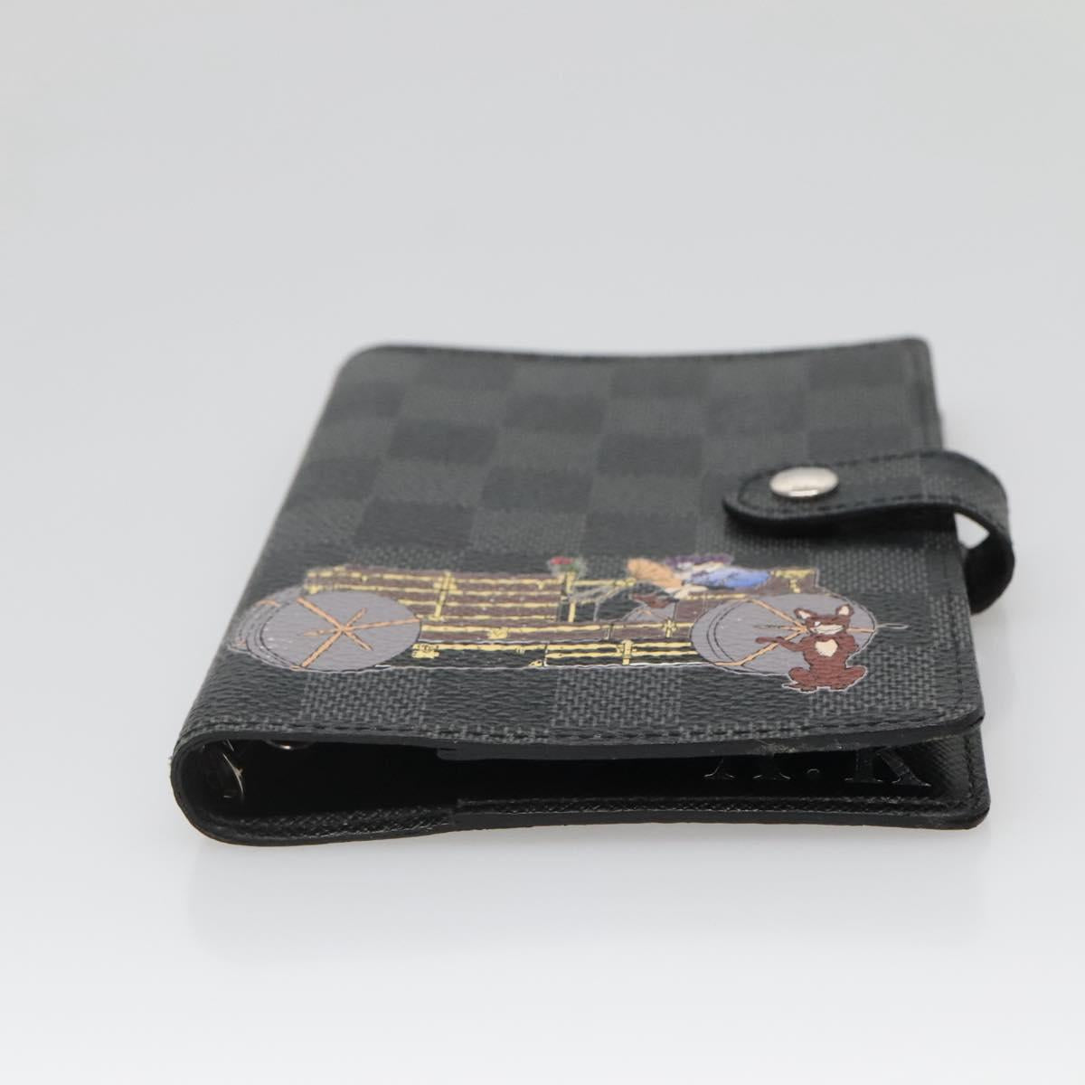 LOUIS VUITTON Damier Graphite Agenda PM Day Planner Cover R21130 LV Auth 140089