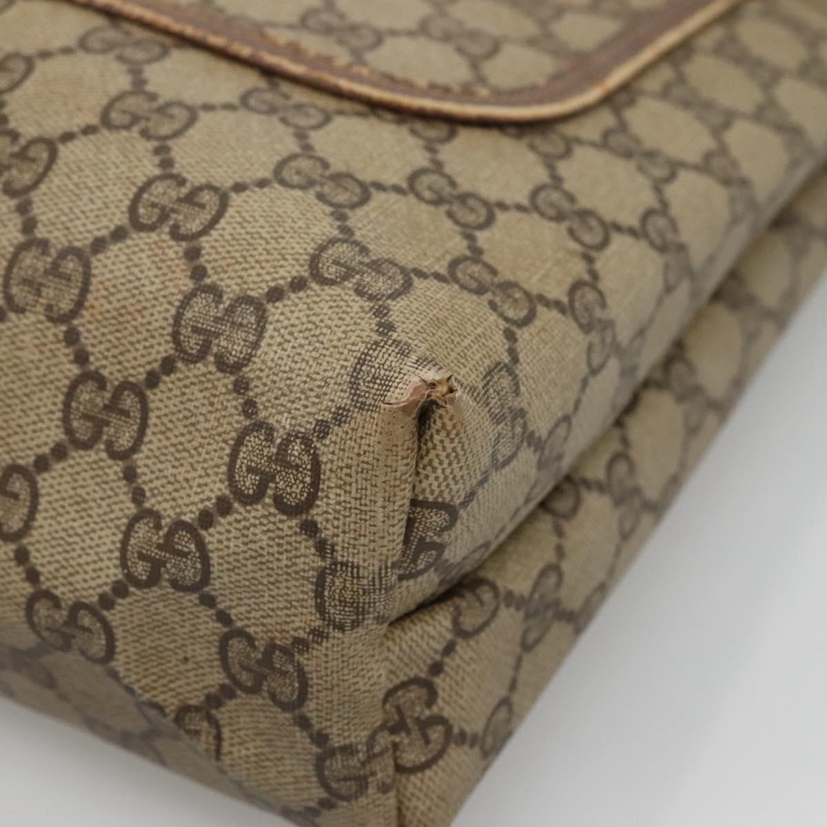 GUCCI GG Supreme Web Sherry Line Tote Bag PVC Beige Red 39 02 003 Auth 140094