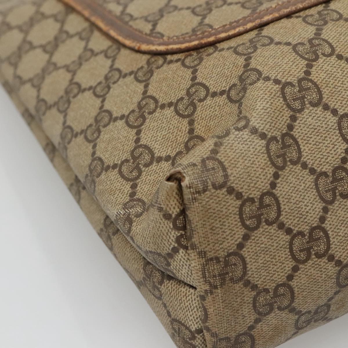 GUCCI GG Supreme Web Sherry Line Tote Bag PVC Beige Red 39 02 003 Auth 140094