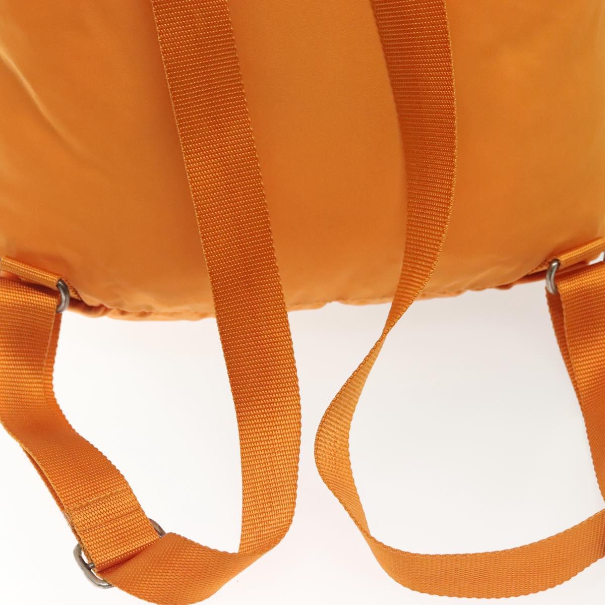 PRADA Backpack Nylon Orange Silver Auth 140110