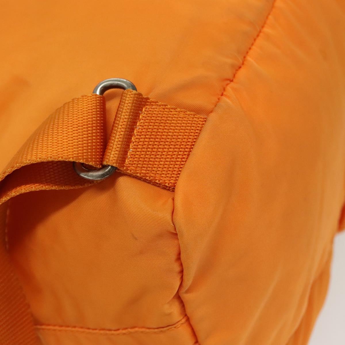 PRADA Backpack Nylon Orange Silver Auth 140110