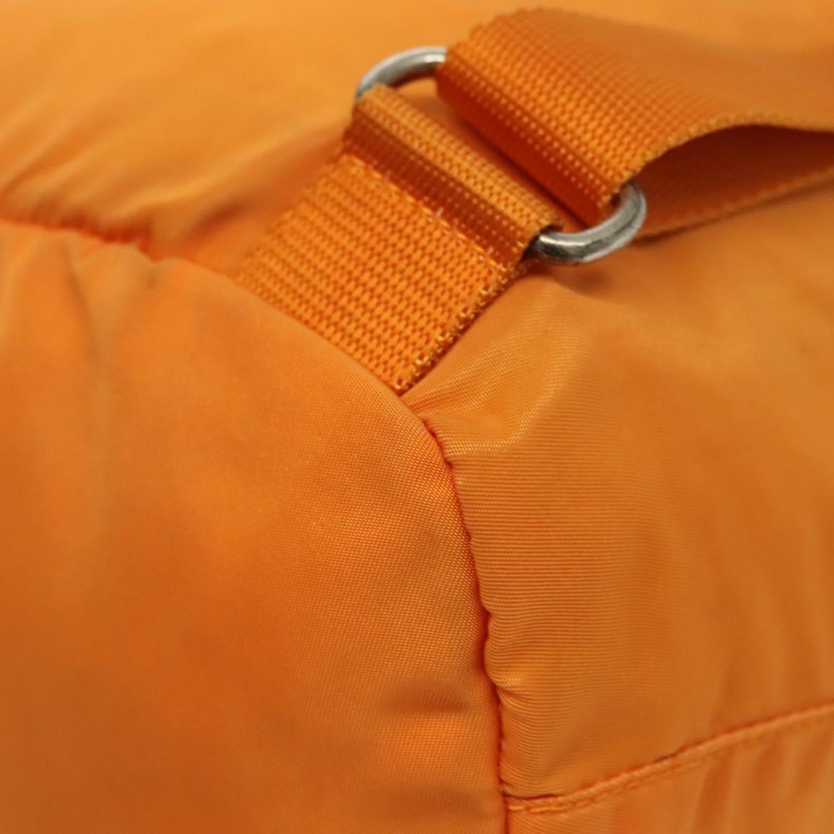 PRADA Backpack Nylon Orange Silver Auth 140110
