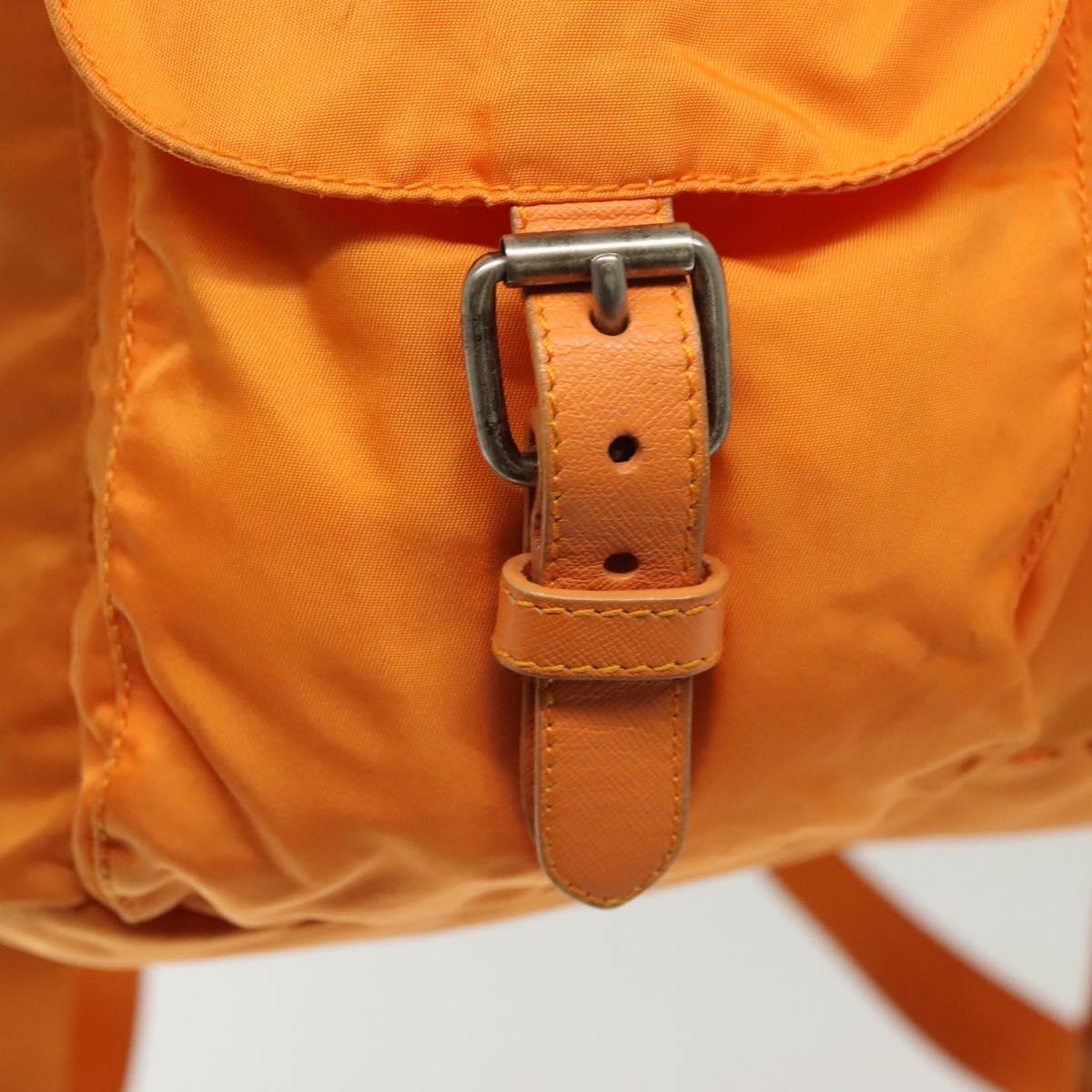 PRADA Backpack Nylon Orange Silver Auth 140110