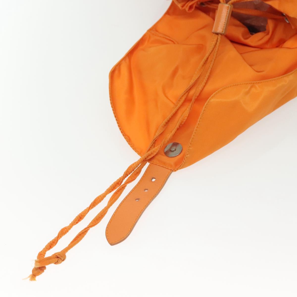 PRADA Backpack Nylon Orange Silver Auth 140110