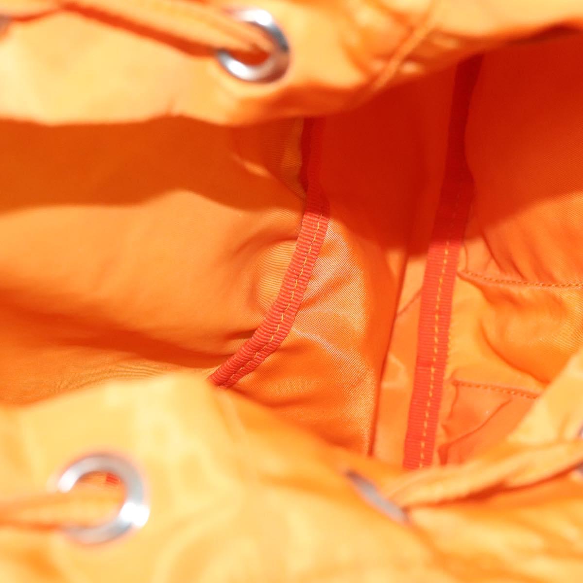PRADA Backpack Nylon Orange Silver Auth 140110