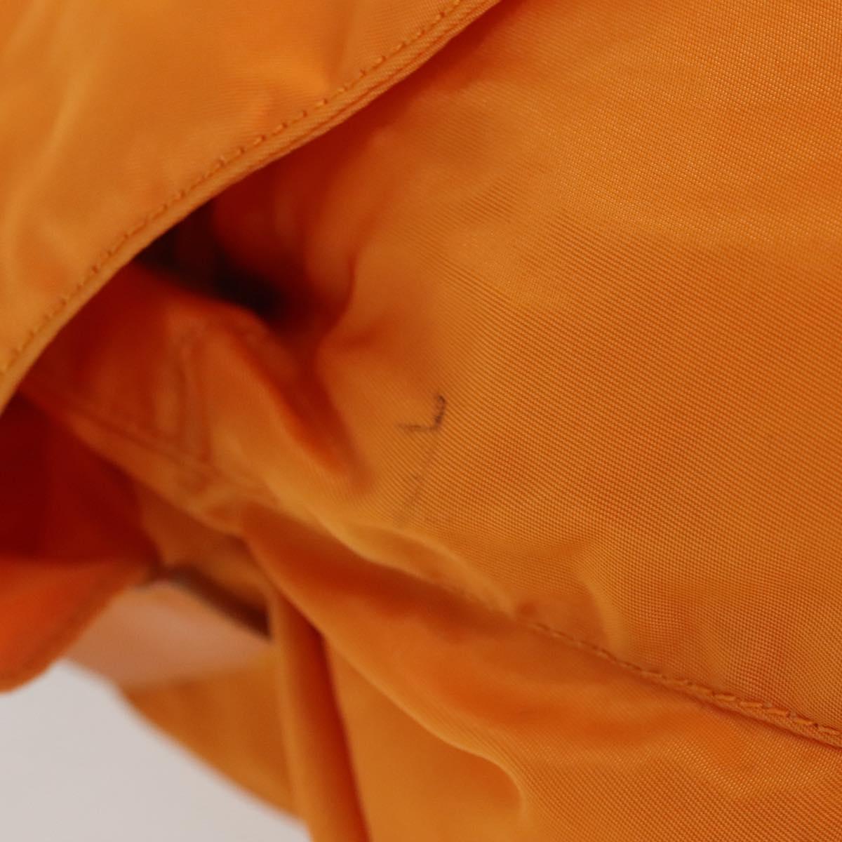 PRADA Backpack Nylon Orange Silver Auth 140110