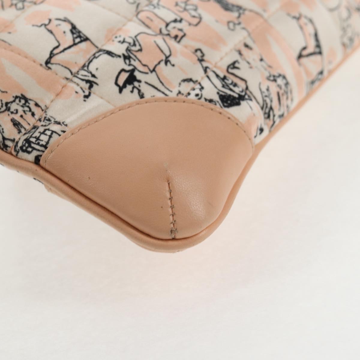 CHANEL Chain Shoulder Bag Silk Pink Gold CC Auth 140122SAV