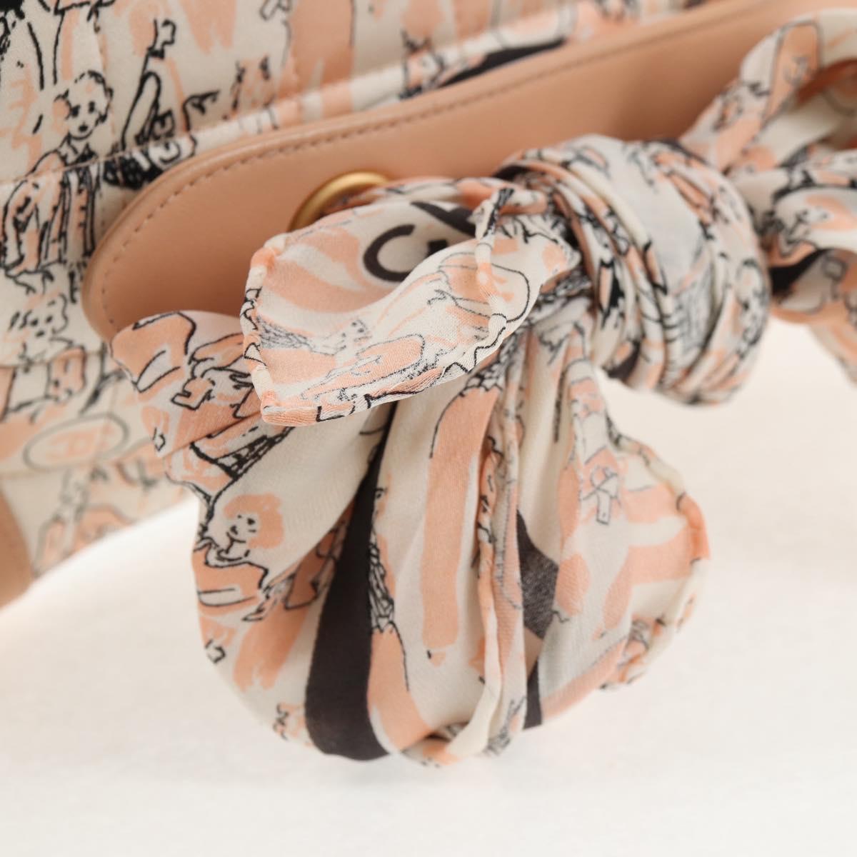 CHANEL Chain Shoulder Bag Silk Pink Gold CC Auth 140122V