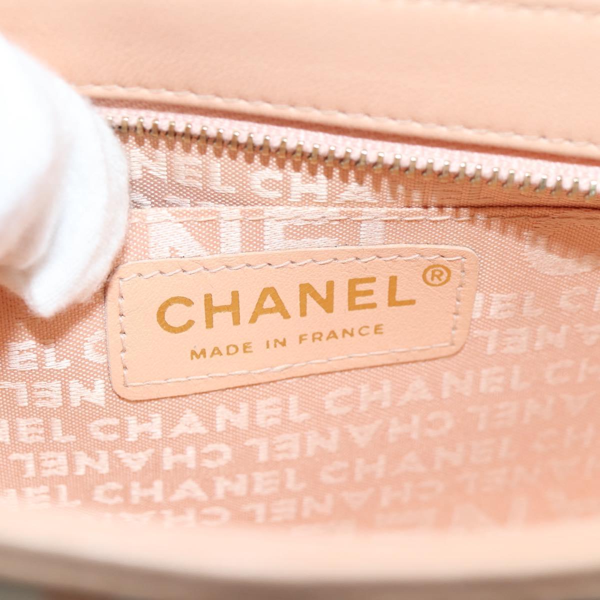 CHANEL Chain Shoulder Bag Silk Pink Gold CC Auth 140122SAV