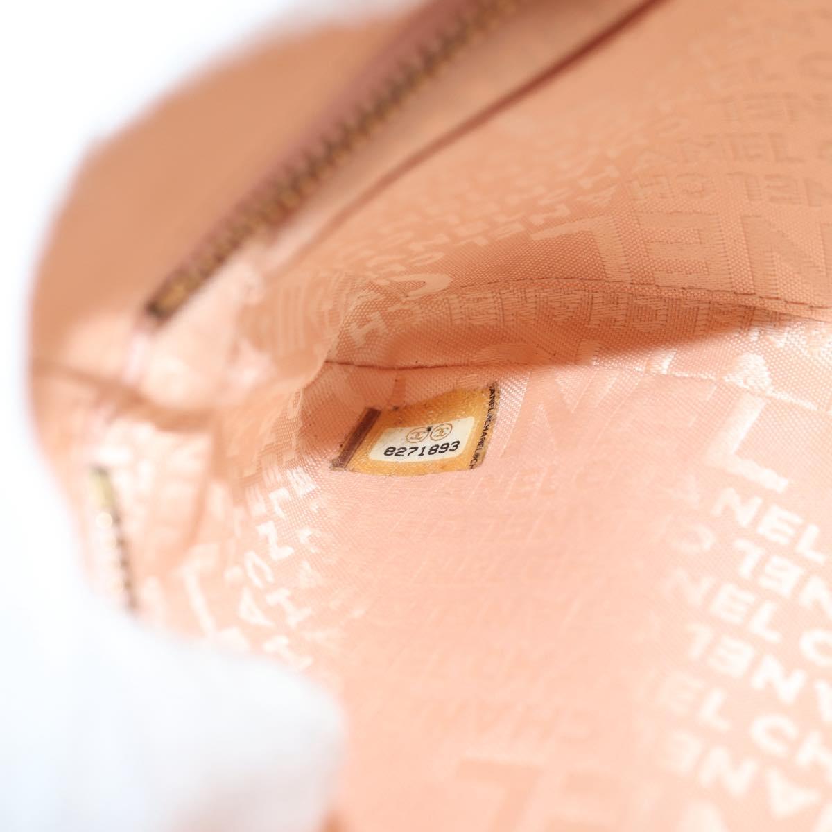 CHANEL Chain Shoulder Bag Silk Pink Gold CC Auth 140122SAV