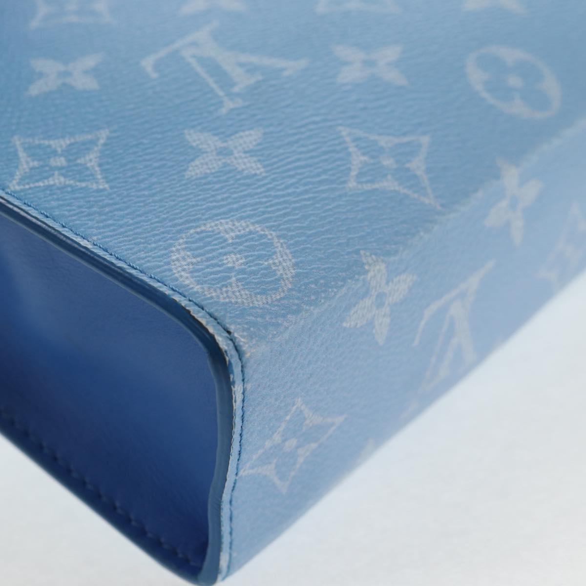 LOUIS VUITTON Monogram Crows Pochette Voyage Bag Blue White M45480 Auth 140129M
