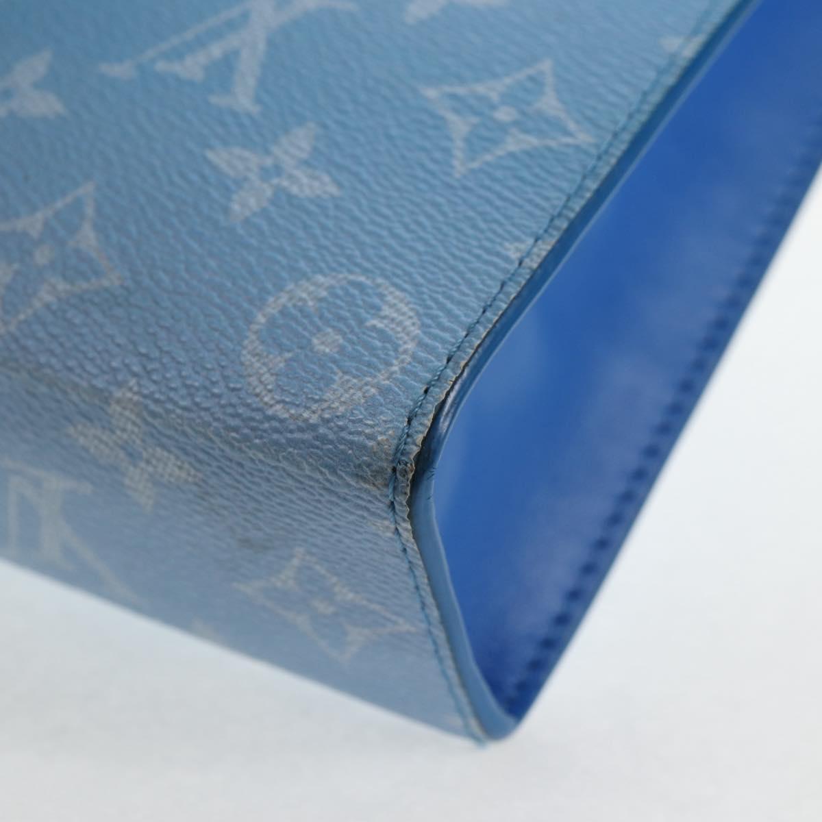 LOUIS VUITTON Monogram Crows Pochette Voyage Bag Blue White M45480 Auth 140129M