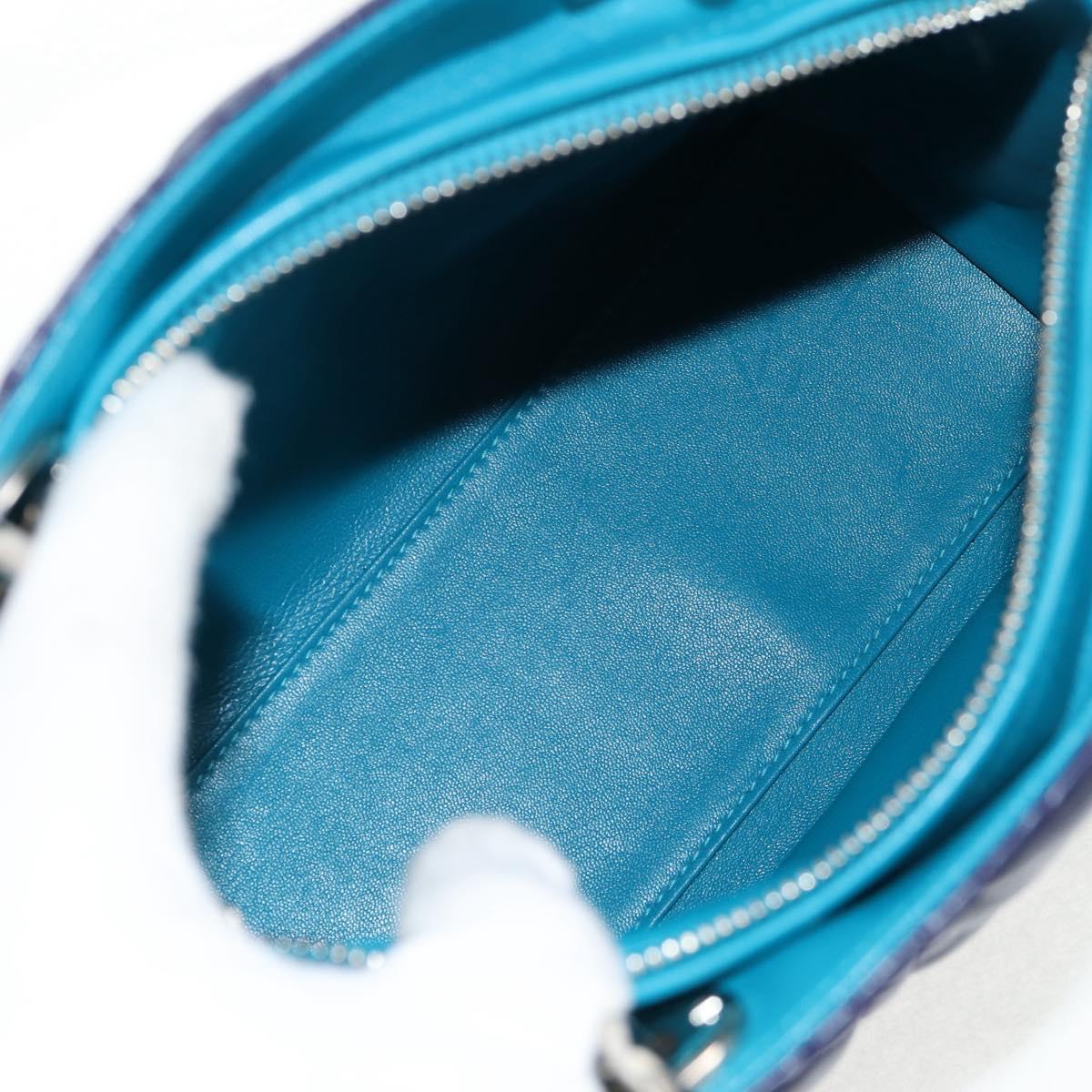 Christian Dior Canage Hand Bag Leather 2way Multicolor Silver Auth 140132M