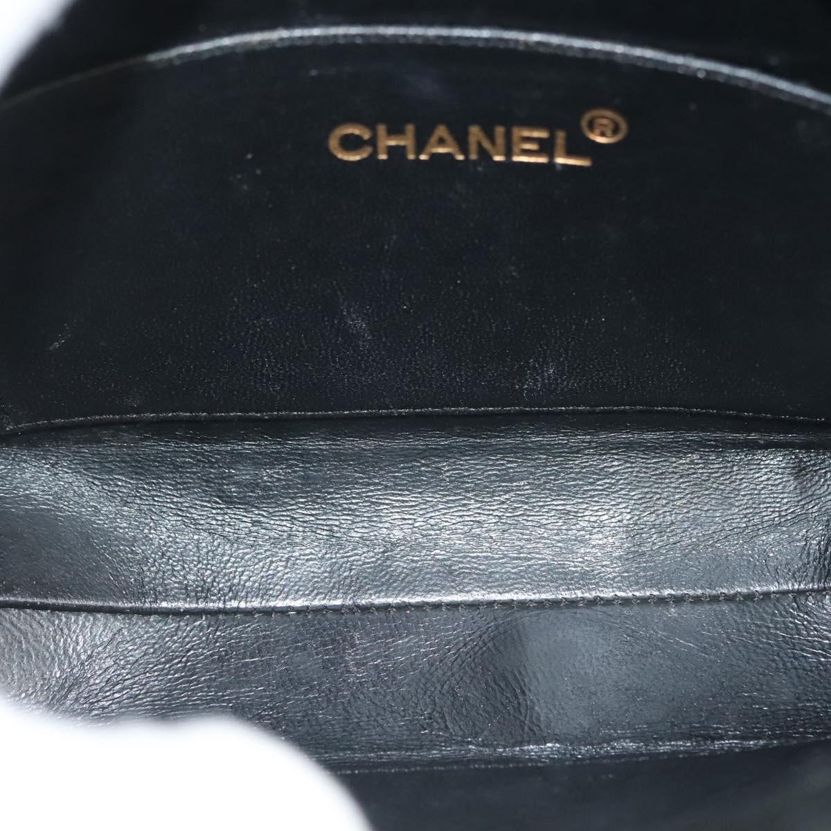 CHANEL Matelasse Chain Shoulder Bag Suede Black Gold CC Auth 140141
