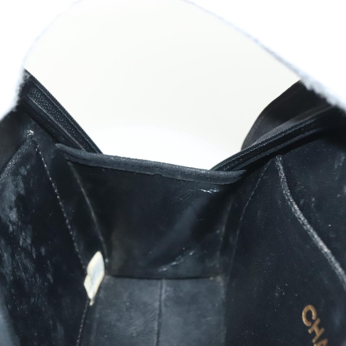 CHANEL Matelasse Chain Shoulder Bag Suede Black Gold CC Auth 140141