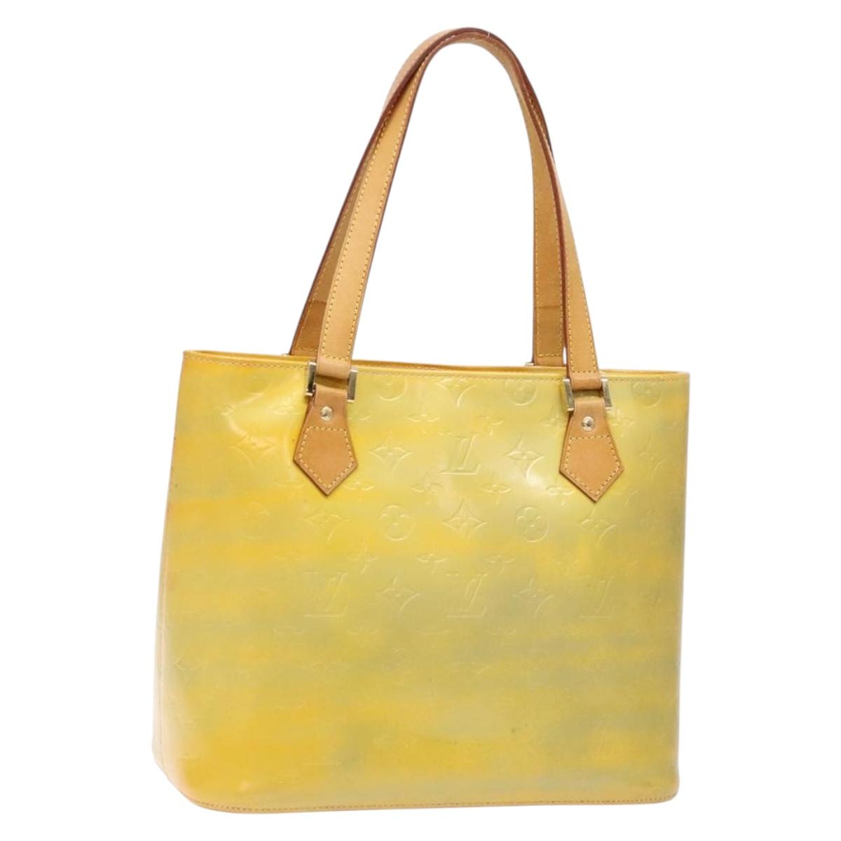 LOUIS VUITTON Monogram Vernis Houston Hand Bag Gris M91053 LV Auth 140146