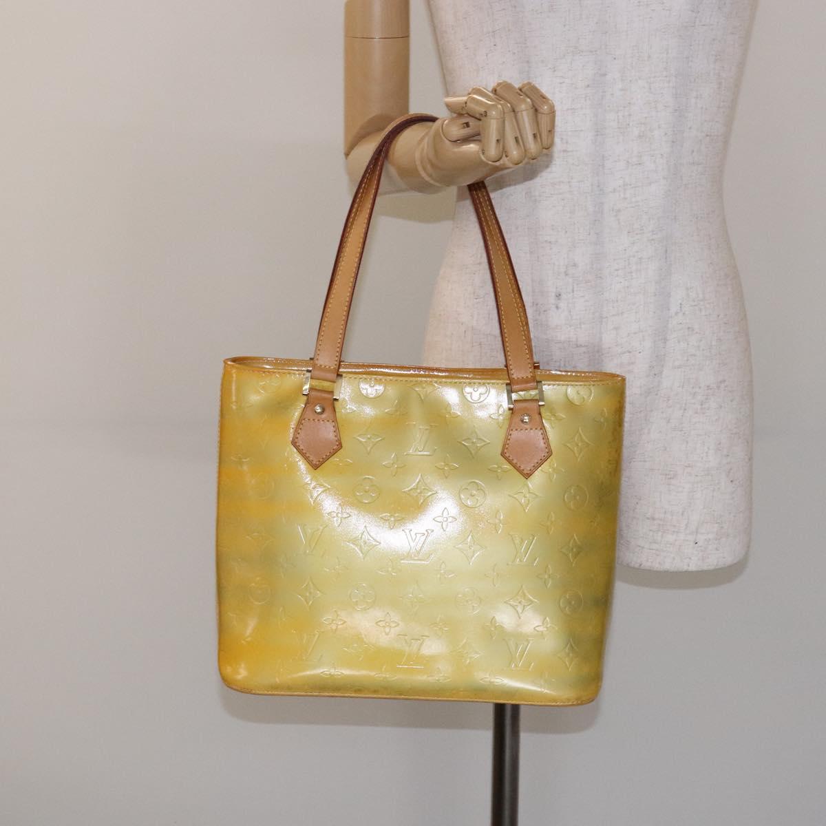 LOUIS VUITTON Monogram Vernis Houston Hand Bag Gris M91053 LV Auth 140146