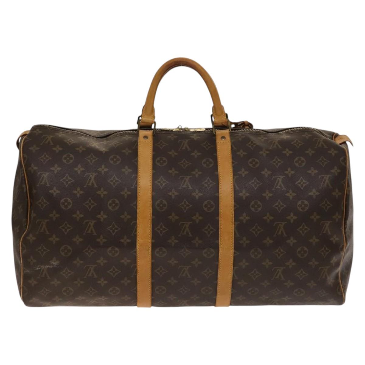 LOUIS VUITTON Monogram Keepall 55 Boston Bag M41424 LV Auth 140155