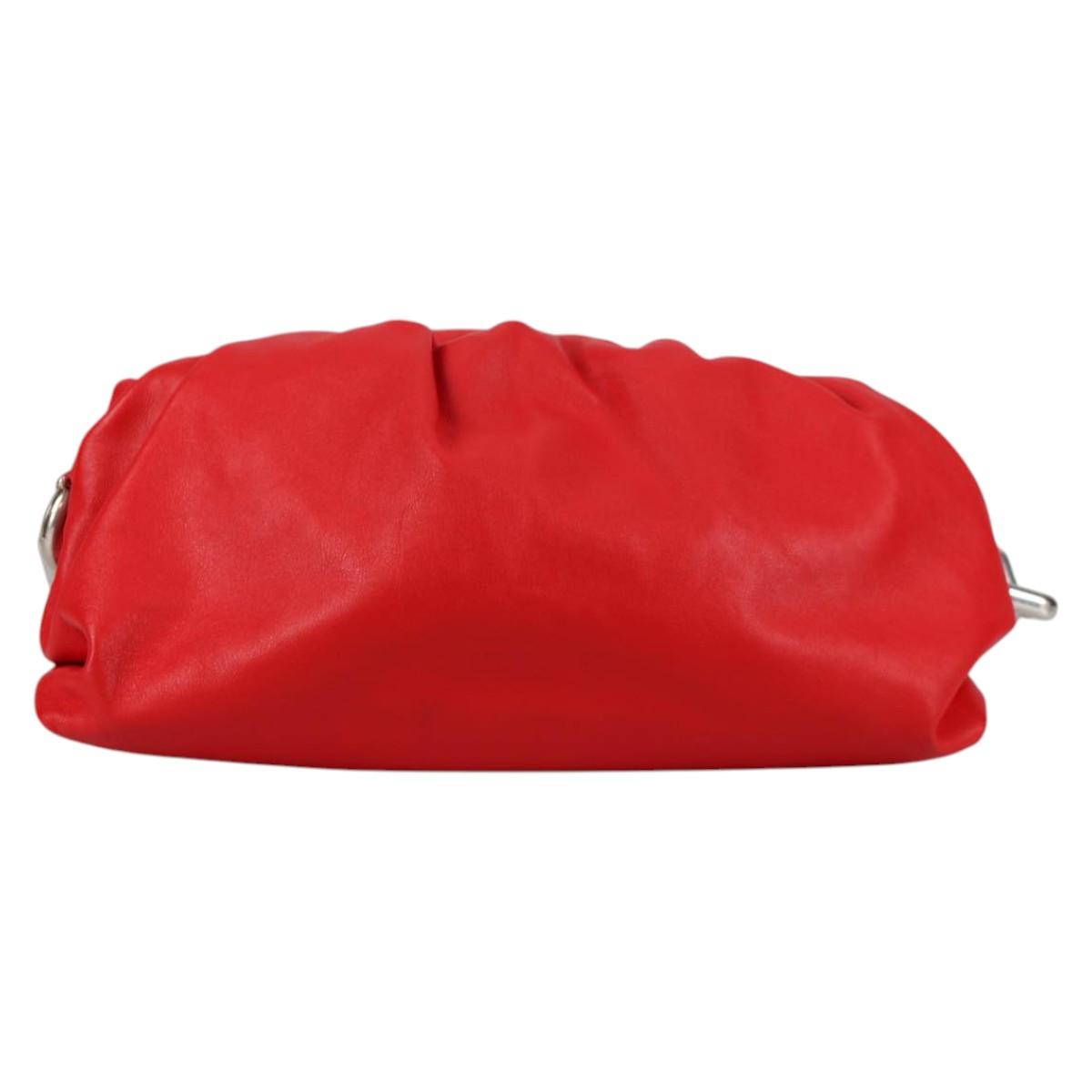 BOTTEGA VENETA Chain Shoulder Bag Leather Red Auth 140157V
