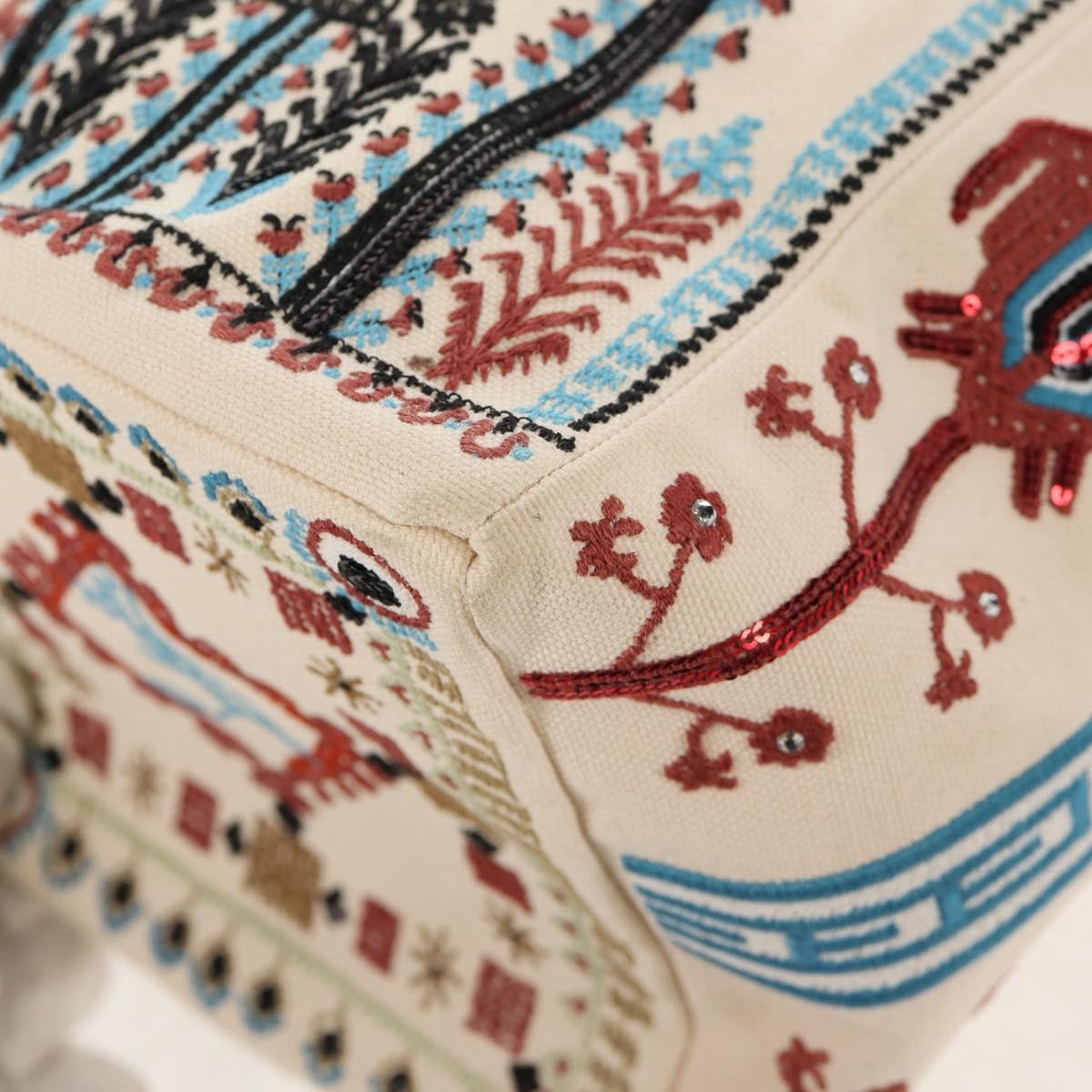 Christian Louboutin Shoulder Bag Canvas 2way Beige Gold Auth 140158V