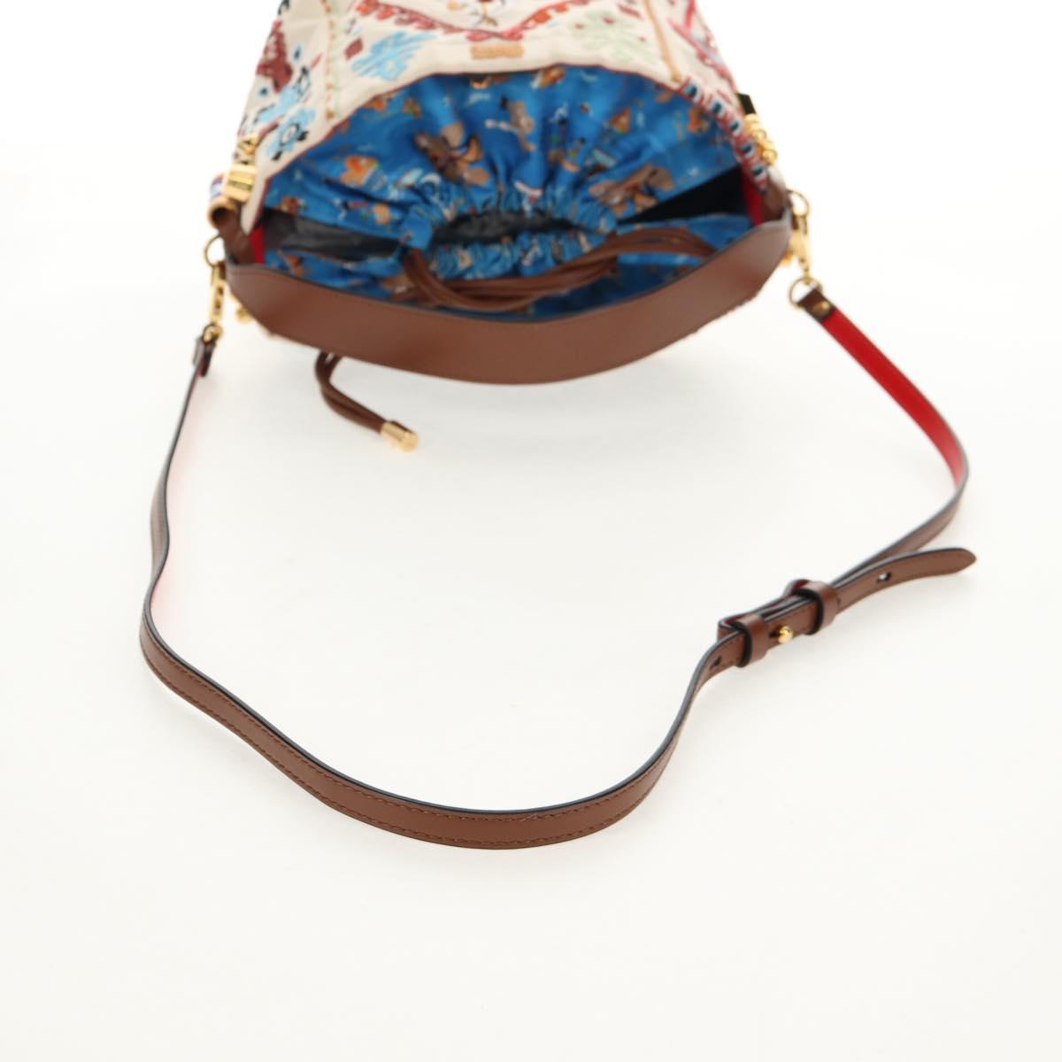 Christian Louboutin Shoulder Bag Canvas 2way Beige Gold Auth 140158V