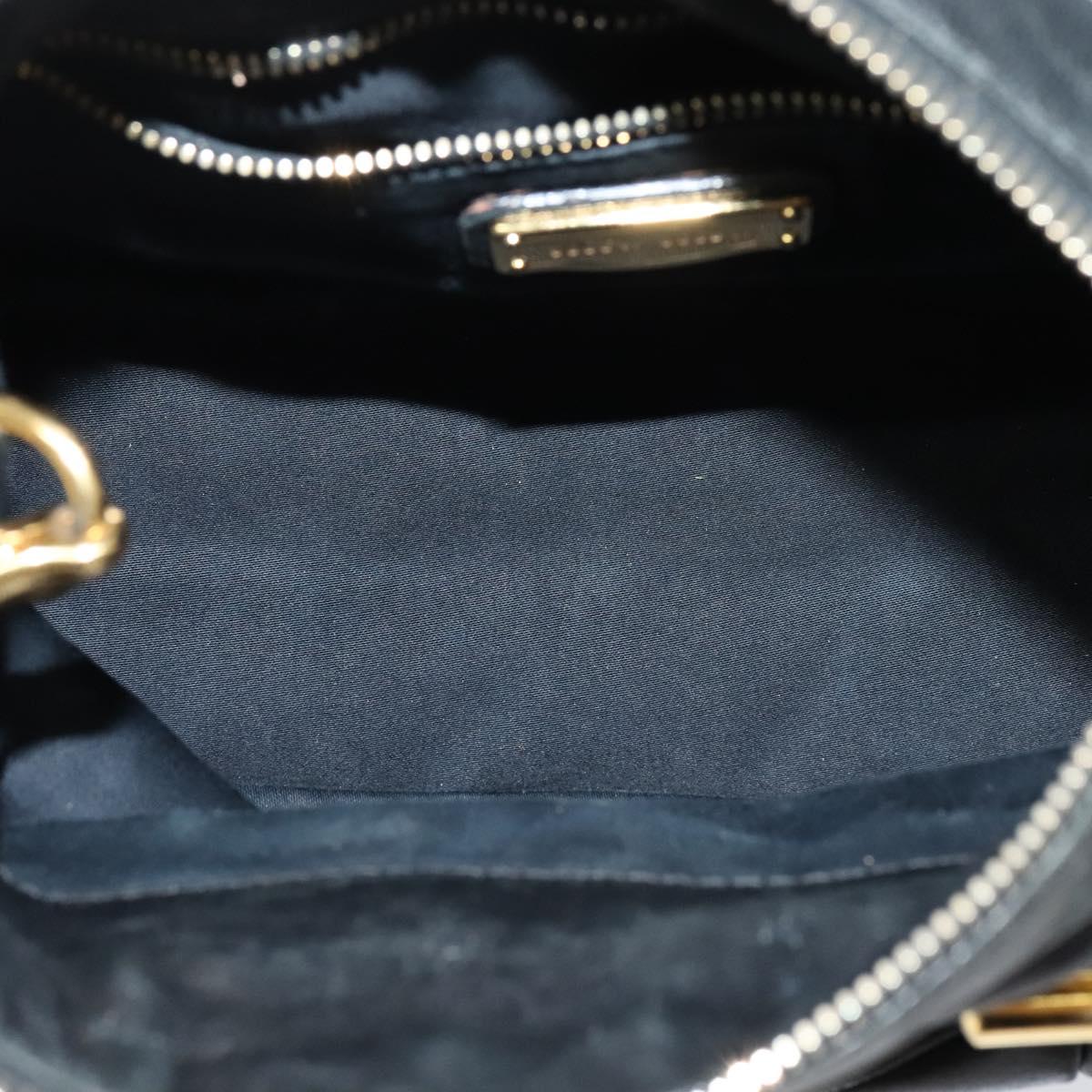 Miu Miu Hand Bag Leather 2way Black Gold Auth 140159