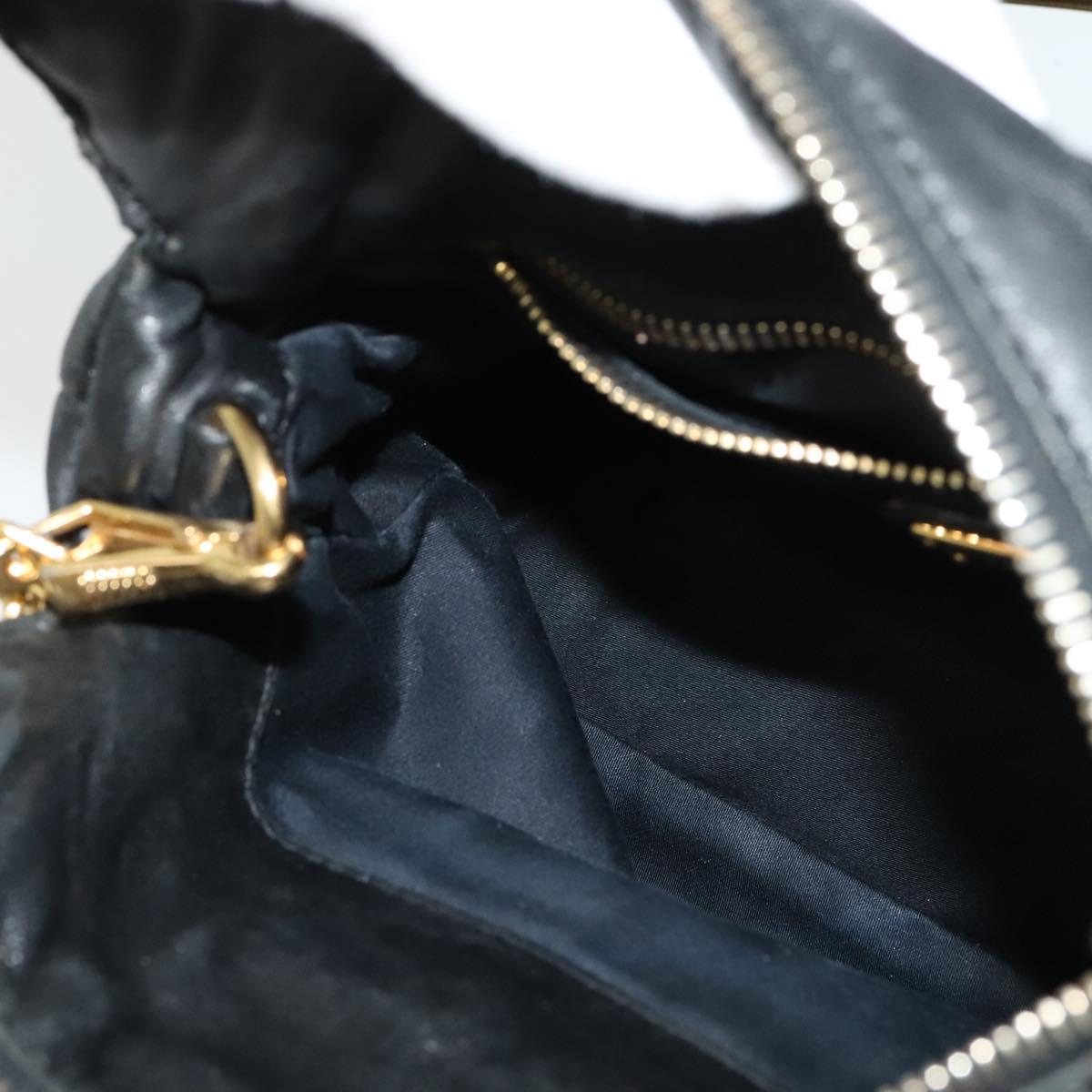 Miu Miu Hand Bag Leather 2way Black Gold Auth 140159