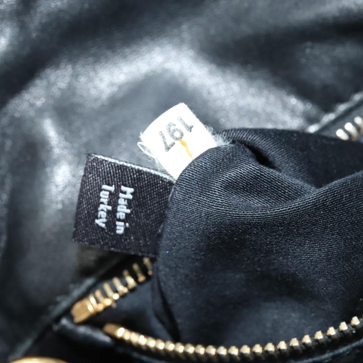 Miu Miu Hand Bag Leather 2way Black Gold Auth 140159