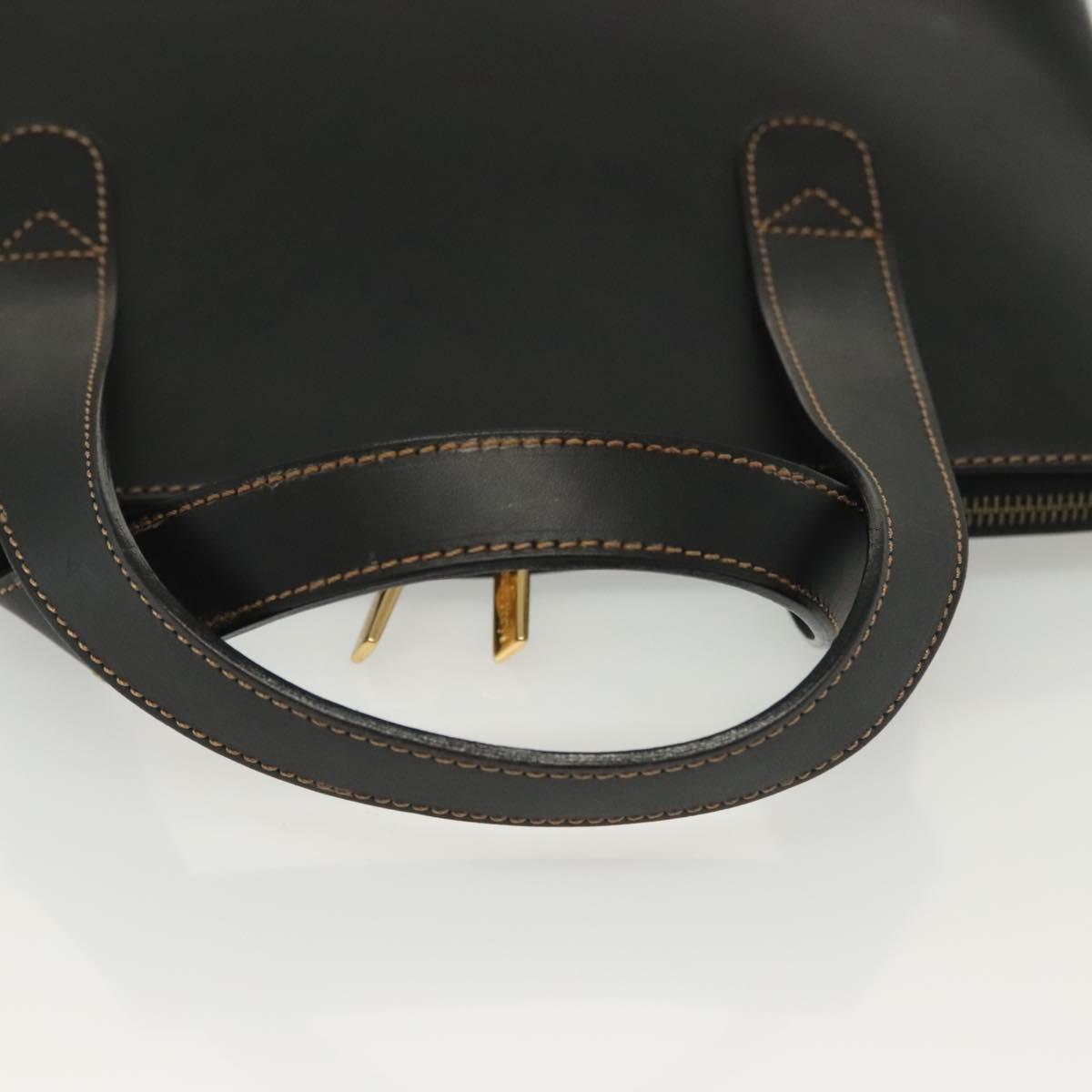 Burberrys Nova Check Hand Bag PVC Leather Black Beige Auth 140160