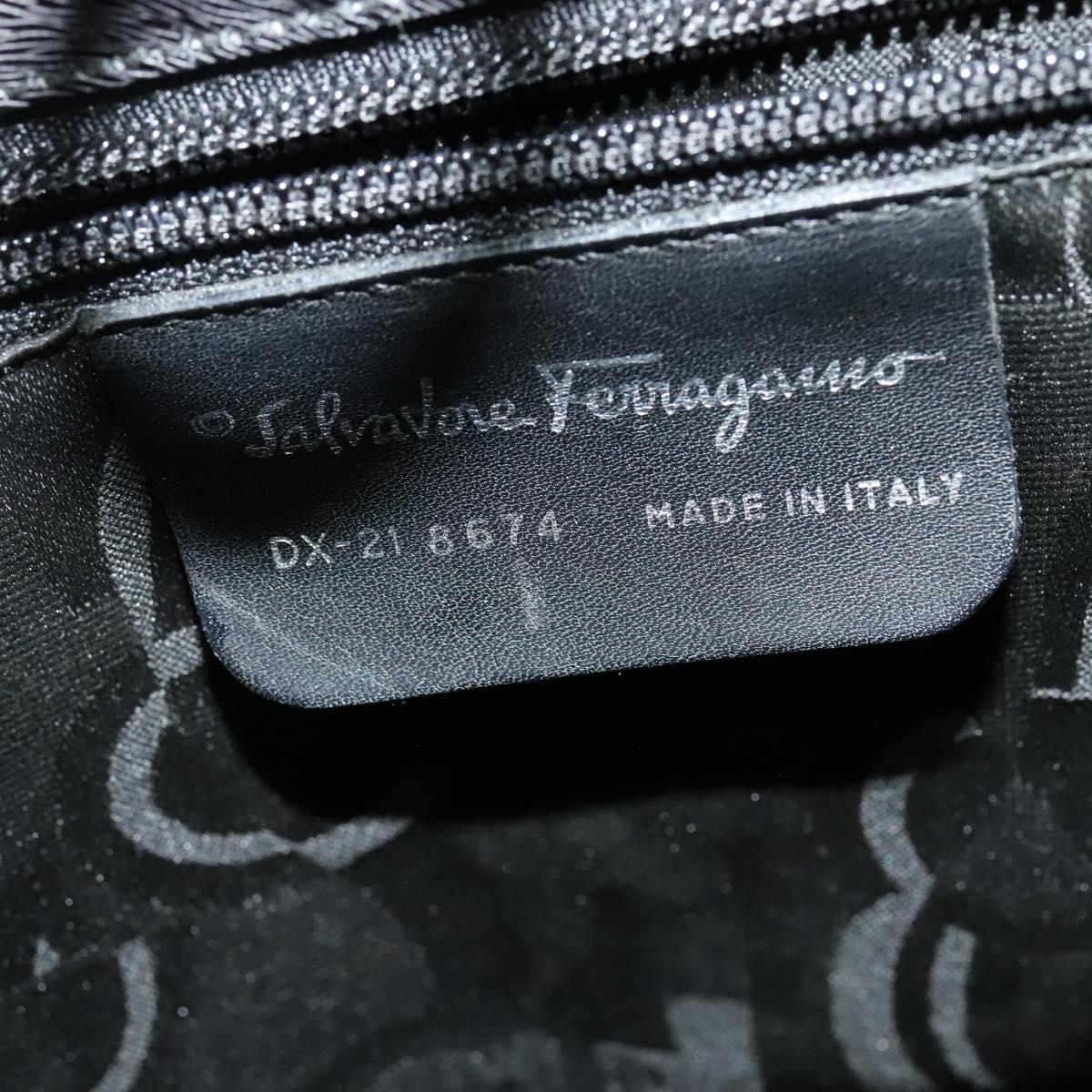 Salvatore Ferragamo Gancini Backpack Leather 2way Gray Silver Auth 140161