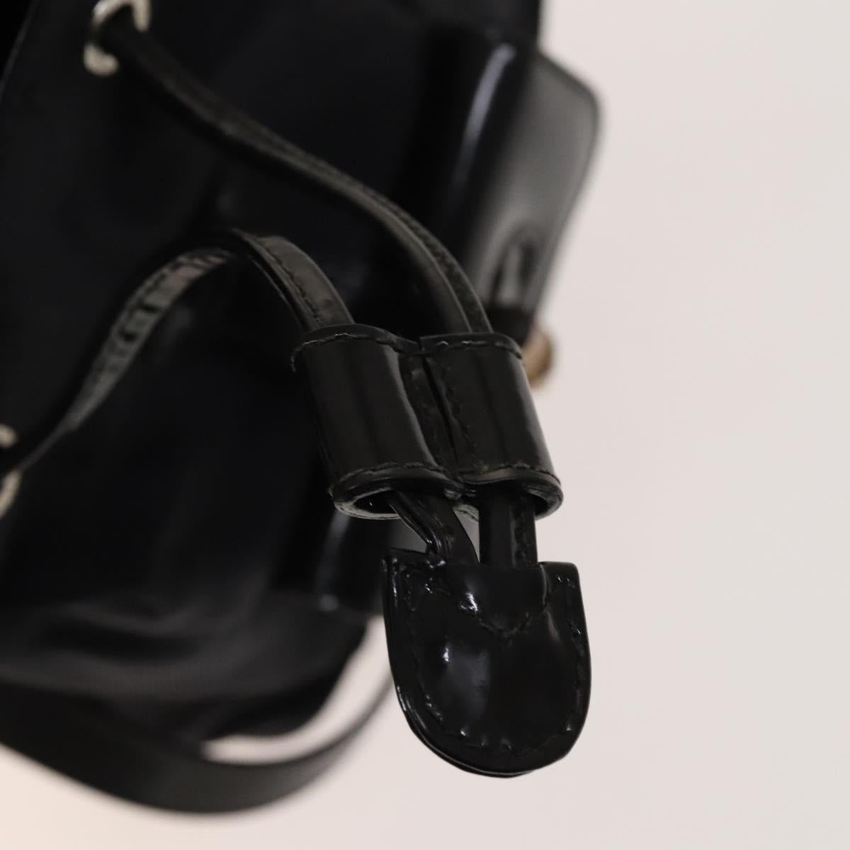 GUCCI Bamboo Backpack Canvas Black Silver 003 1998 0030 Auth 140163