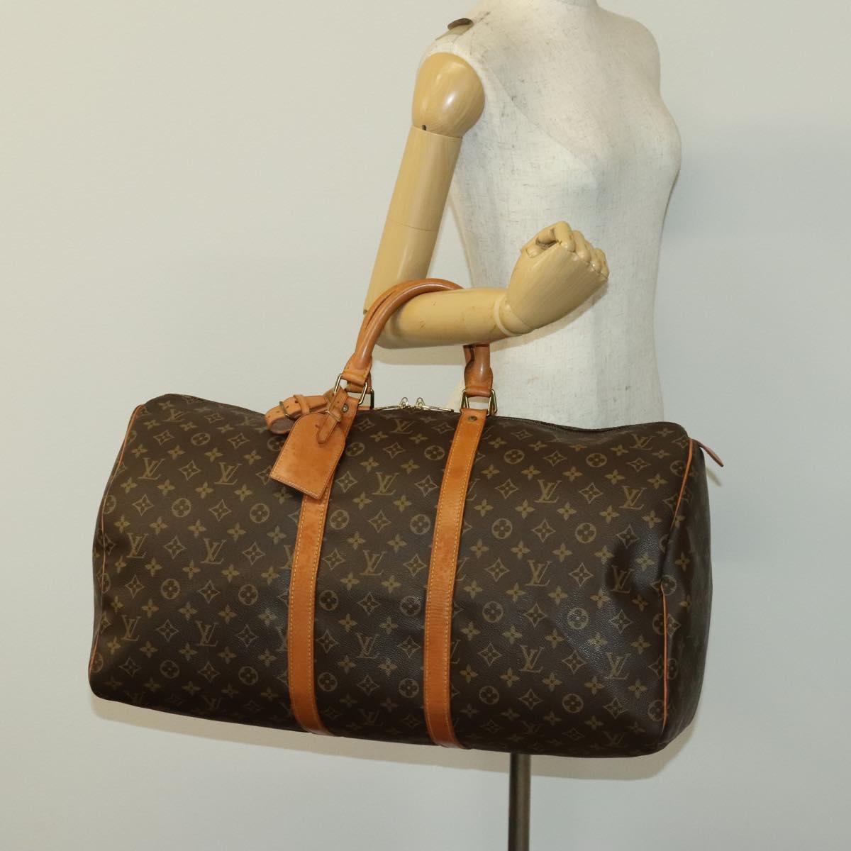 LOUIS VUITTON Monogram Keepall 55 Boston Bag M41424 LV Auth 140173