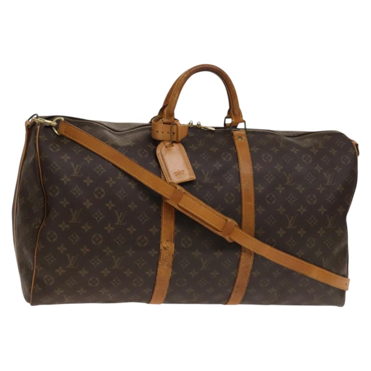 LOUIS VUITTON Monogram Keepall Bandouliere 60 Boston Bag M41412 LV Auth 140175