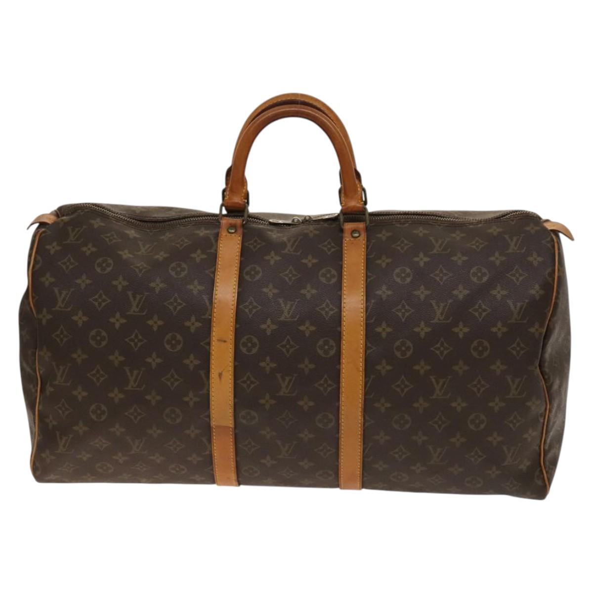 LOUIS VUITTON Monogram Keepall 55 Boston Bag M41424 LV Auth 140178