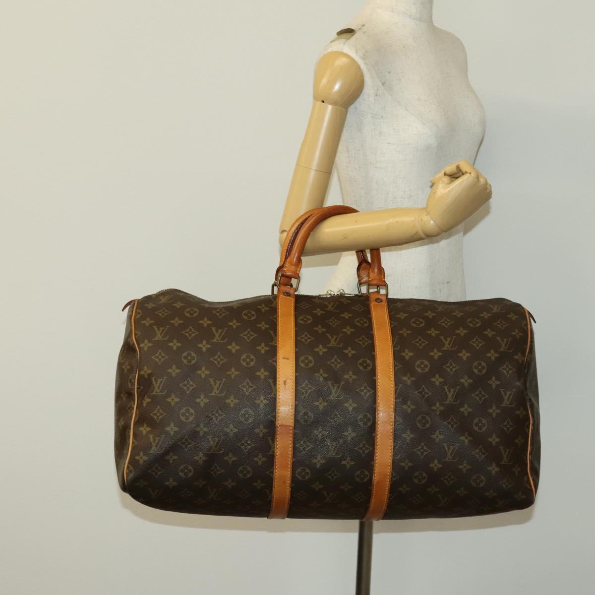 LOUIS VUITTON Monogram Keepall 55 Boston Bag M41424 LV Auth 140178