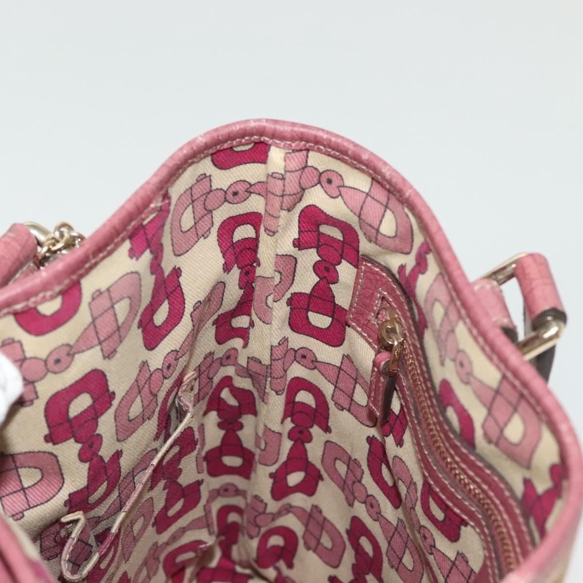 GUCCI GG Canvas Sherry Line Tote Bag Beige Gold Auth 140181