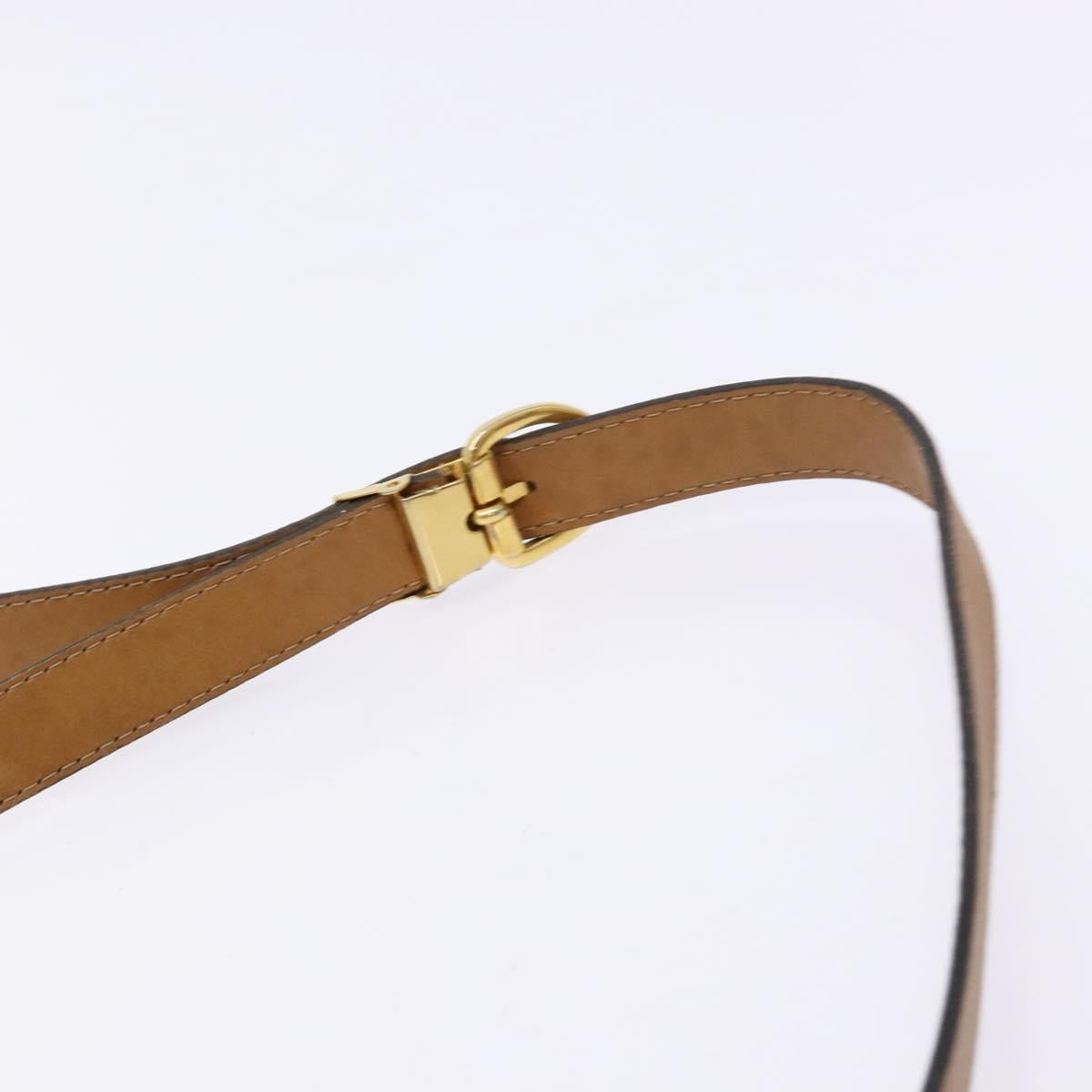 Christian Dior Honeycomb Canvas Shoulder Bag PVC Black Gold Auth 140185