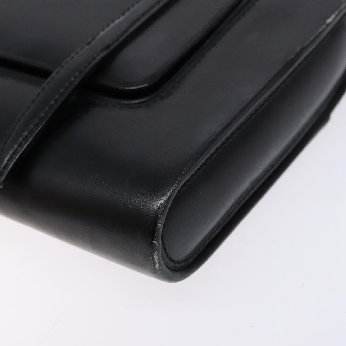 LOEWE Shoulder Bag Leather Black Auth 140187